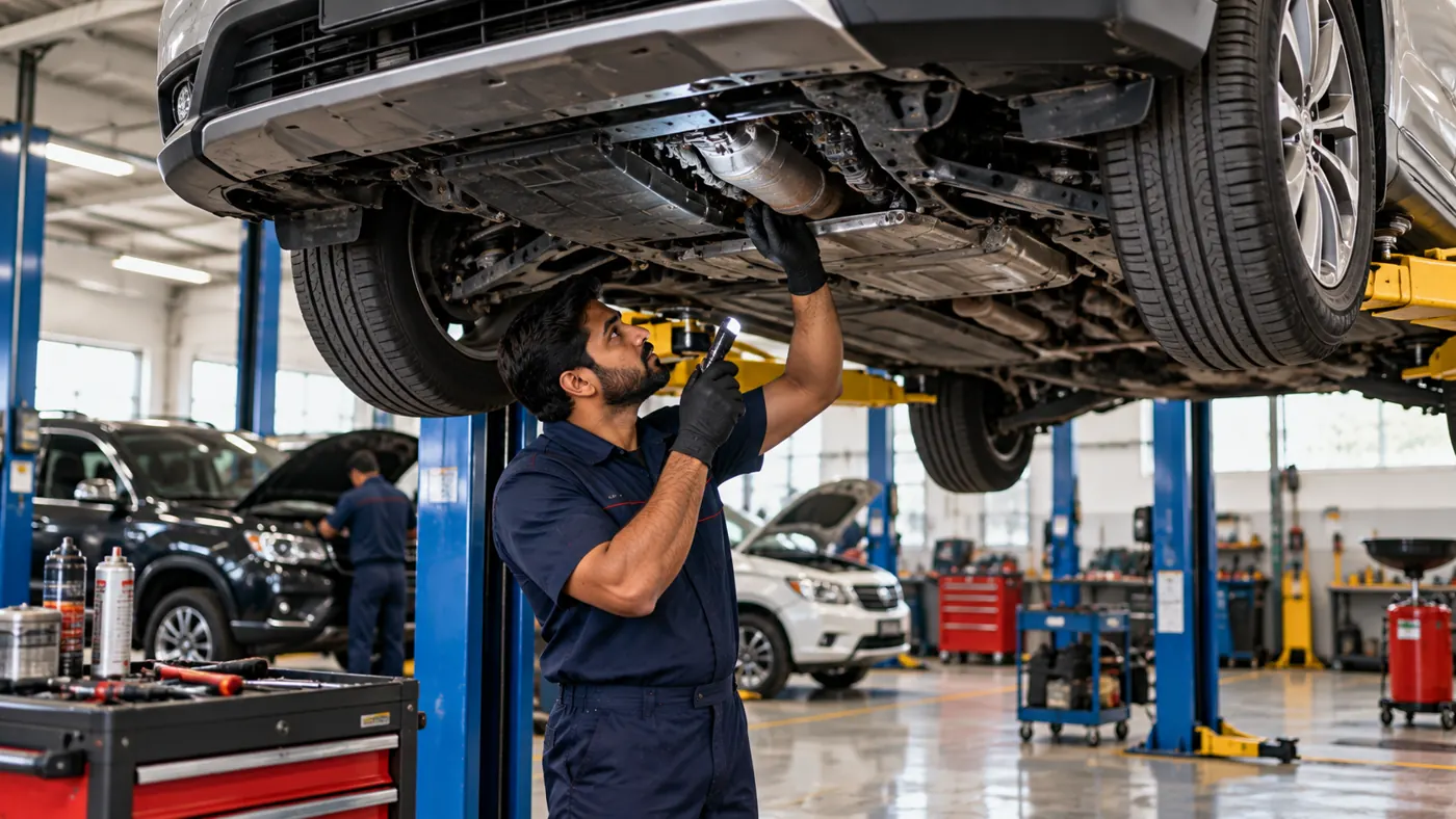 Underbody inspection on a lift
